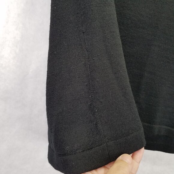 Le Troupe Tricot Maglia Top Womens Small Merino Wool Black Gold Italian Knitwear - Picture 4 of 13